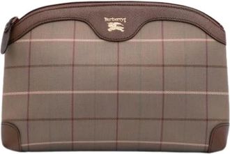 Burberry Pre-owned Clutches, female, Brown, Size: ONE SIZE Pre-owned Canvas Clutch