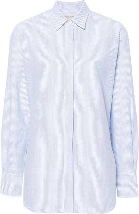 Golden Goose White And Blue Striped Shirt