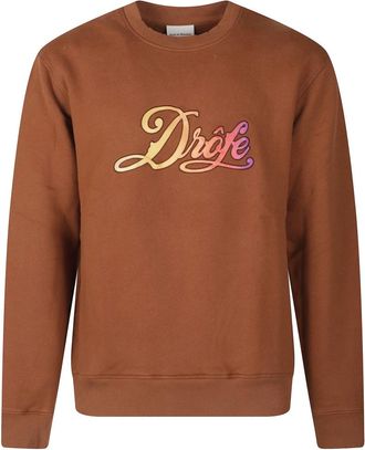 Dr&ocirc;le de Monsieur Klassiek Sweatshirt met Slogan - Heren - Sweatshirts - Bruin - L - Katoen - Hoodies & sweatvesten