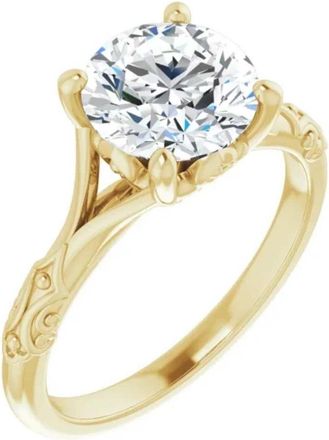 Pompeii3 3Ct Moissanite Vintage Engagement Solitaire Ring 14k White Yellow or Rose Gold
