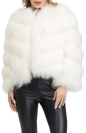 Gorski Genuine Shearling Jacket in White at Nordstrom, Size Medium