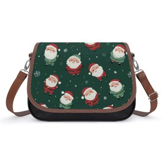 Generic Santa Christmas Pattern Fashion Womens Crossbody Bags Novelty Handbag Shoulder Bag Purse
