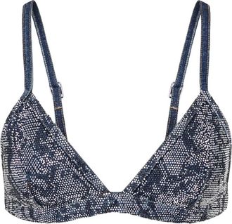 Liu Jo Bralette de Mezclilla con Pedrer&iacute;a - Swimwear - Mujer - Azul - XS