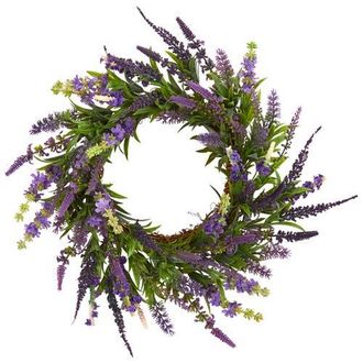 Nearly Natural 18-in Lavender Wreath in Purple at Nordstrom