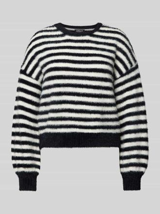 Only Regular Fit Strickpullover mit Ballon&auml;rmeln Modell PIUMO in Metallic Black, Gr&ouml;&szlig;e L