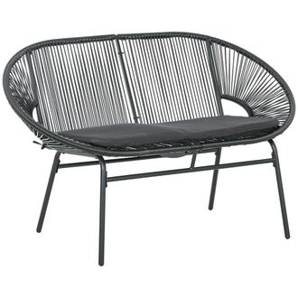 OUTSUNNY Silla de rat&aacute;n 132x72x83 cm negro