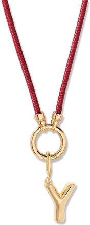 Brook & York Kai Initial Charm Necklace in Gold/Purple Y at Nordstrom