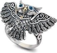 Samuel B. Blue Topaz Owl Ring in Silver/Blue Topaz at Nordstrom Rack, Size 10