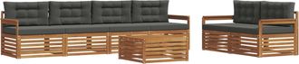 vidaXL Conjunto De Sof&aacute;s De Exterior 7 Uds. Natural Y Antracita Vidaxl