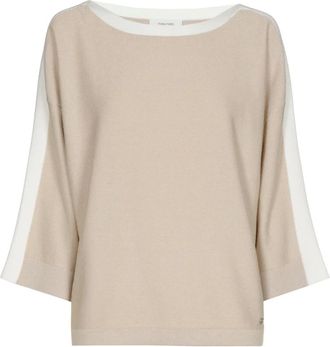 Marie Méro Truien & Vesten, Dames, Beige, XL, Katoen, Katoenen Boothals Trui