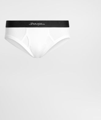Dolce & Gabbana Mid-rise Briefs In Two-way Stretch Cotton Jersey - Man Underwear And Loungewear White 6