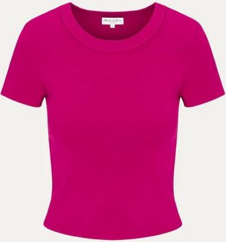 Michael Stars Womens Mimi Crop Tee In Pink Punch