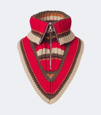 Dries Van Noten Striped wool zip-up collar