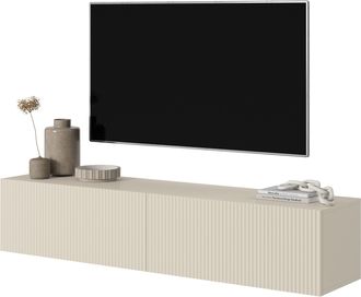 Selsey Selsey - Veldio - Armario Rtv - 140 Cm - Gris Beige Con Frontal Fresado
