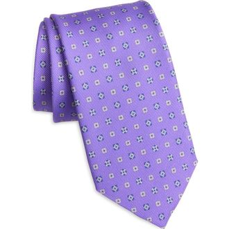 David Donahue Neat Silk Tie in Purple at Nordstrom Rack