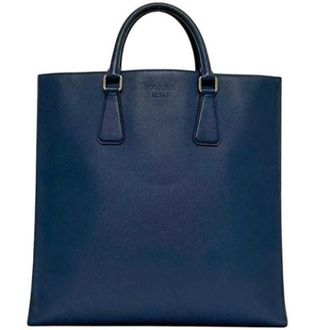 Prada Bolso Tote Saffiano Pre-owned - Pre-owned - Mujer - Azul - ONE SIZE