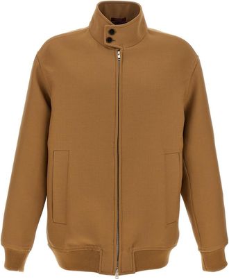 Gucci Brown Mandarin Collar Jacket