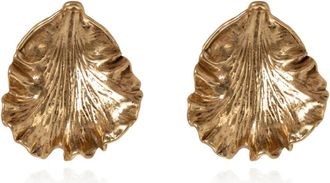 Cult Gaia Iris Blad Oorbellen - Dames - Oorbellen - Geel - ONE Size - Leer - Accessoires