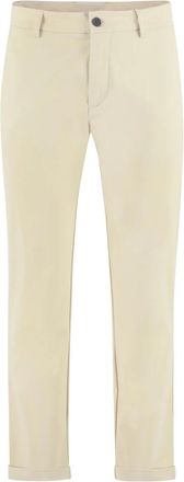 THE (ALPHABET) Op maat gemaakte broek met riemlussen en omgeslagen zoom - Heren - Chinos - Beige - XL - Broeken