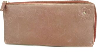 Chanel Bordeaux Leather Long Wallet (Bi-Fold) (Pre-Owned)