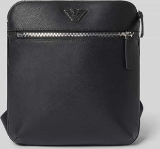 Emporio Armani Umh&auml;ngetasche mit Logo-Applikation in Leder-Optik in Black, Gr&ouml;&szlig;e 1