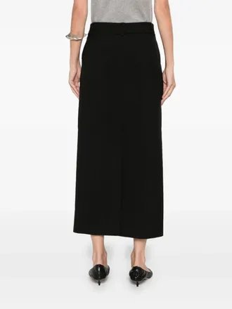 PESERICO Stretch Straight-Cut Midi Skirt - Black