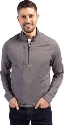 Cutter & Buck Adapt Eco Knit Heather Mens Quarter Zip Pullover