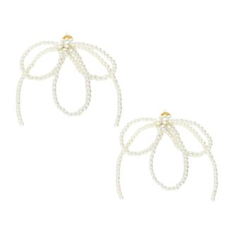 Lott. Gioielli Qu Bow Of Pearls - Dames - Oorbellen - Beige - ONE Size - Accessoires