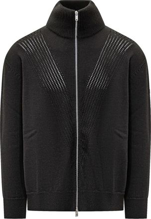 Jil Sander Cardigan met rits - Heren - Vesten - Zwart - M - Wol - Truien & Vesten