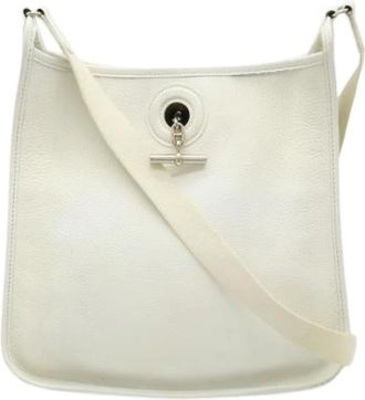 Herm&egrave;s Pre-owned Cross Body Bags, female, White, Size: ONE SIZE Pre-owned Leather Shoulder Bag