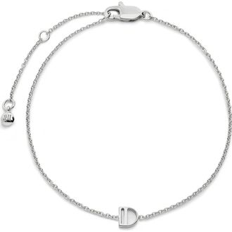Monica Vinader Initial Pendant Bracelet in Sterling Silver D at Nordstrom