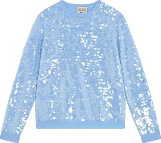 Semicouture Rondgebreide trui - Dames - Ronde hals truien - Blauw - XS - Kasjmier - Truien & Vesten