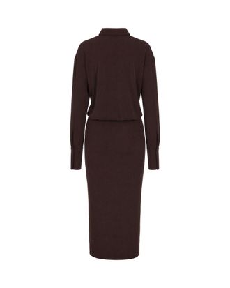 Andamane Draped Cowl Neck Dress - Brown