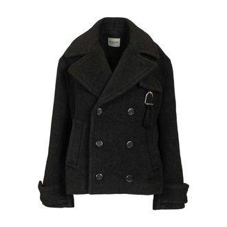 Durazzi Milano Double-breasted Wool Peacoat - Dames - Mantel - Grijs - S - Wol - Jassen