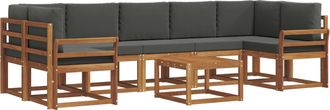 vidaXL Conjunto De Sof&aacute;s De Exterior 8 Uds. Natural Y Antracita Vidaxl