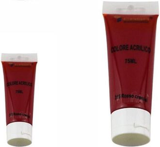 Trade Shop Trade Shop - Set 6pz Pittura Acrilica Vernice Confezione Colore Rosso Cremisi Tubo 75ml 07501
