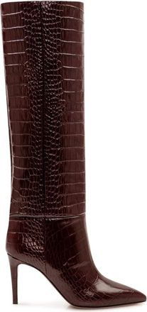 PARIS TEXAS Stiletto Boot 85 - Dames - Laarzen met Hak - Rood - 40 EU - Leer - Schoenen