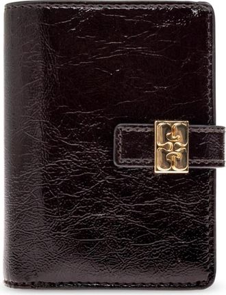 Ganni Eco Leren Portemonnee - Dames - Portefeuilles - Bruin - ONE Size - Polyester - Accessoires