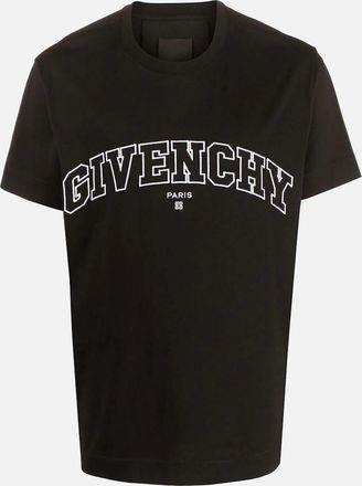 Givenchy Mens Givenchy College Embroidered T-Shirt Black - Size: 44