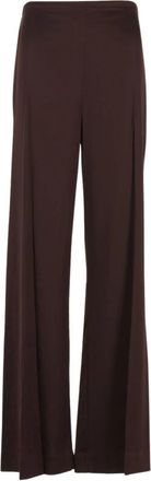 Staud Stroll Silk Pant - Dames - Wijde Broeken - Bruin - M - Satijn - Broeken
