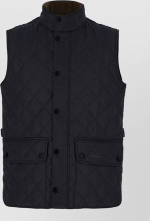 Barbour polyester padded sleeveless jacket high collar