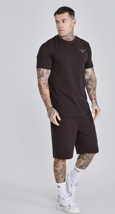 Conjunto Camiseta Pantalones Cortos Marr&oacute;n Masculino M