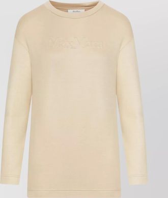 Max Mara silk blend logo embossed crewneck jumper