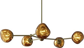 Global Interiors Design Pendellampe Liquid Diamond, 5-flammig - Gold