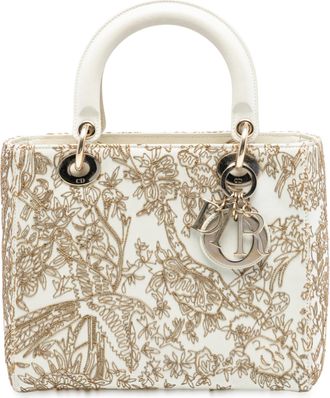 Dior Gold Medium Calfskin Embroidered Astrology Lady Dior