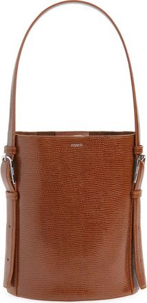 Coperni Ergonomic Lizard Print Leather Bucket Bag in Brown Camel at Nordstrom