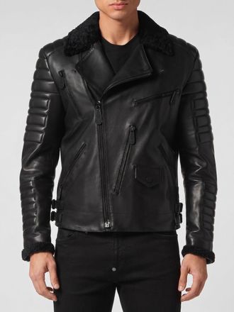 Philipp Plein Chiodo in pelle di agnello