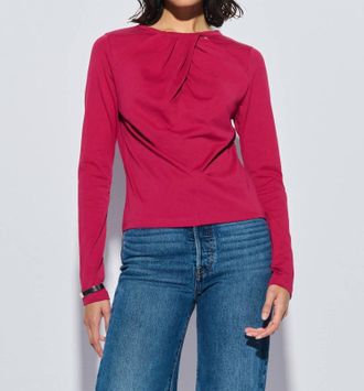 Nation Ltd Rosalind Long Sleeve Top In Rapberry Jam
