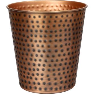 Happimess Axel Modern Minimalist Hammered Steel 2-Gallon Wastebasket in Antique Copper at Nordstrom