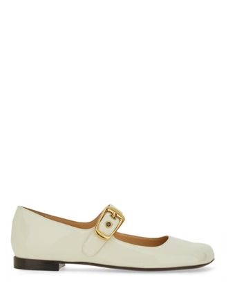 Chlo&eacute; White Leather Ballet Flats
